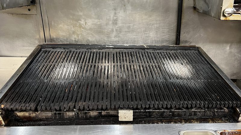 before cleaning a commercial grill