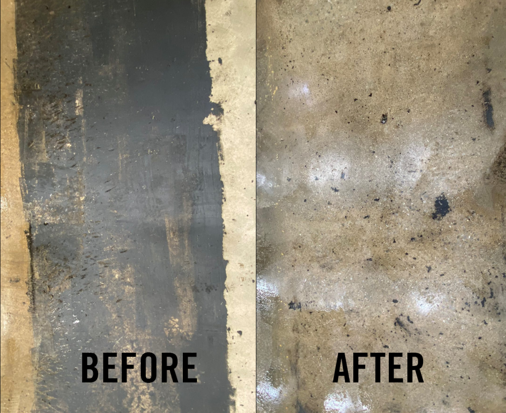 Mastic Coating Removal Before and After using Mastic Demon®