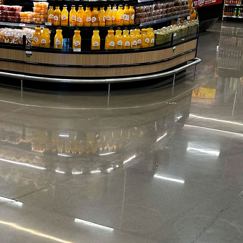 Grocery Store Floor showing highly polished concrete